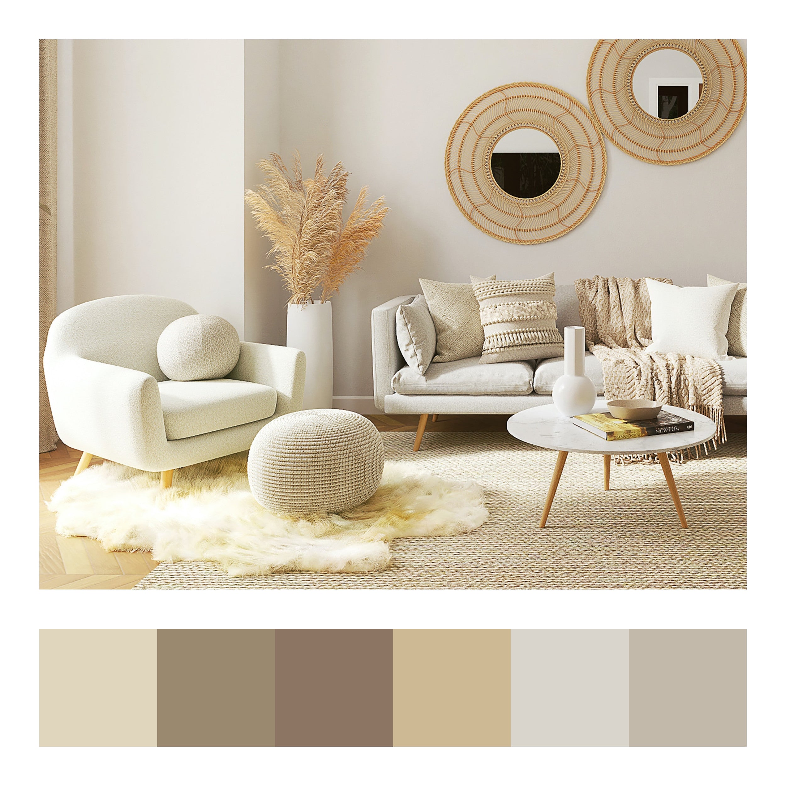 Japandi Living Room Color Palette