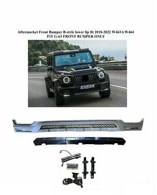 Aftermarket B-Style Front Bumper Lower Lip White LED DRL G63 AMG