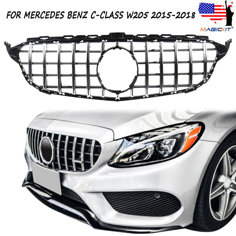 Bumper Fog Light Air Vent Grille Cover Trim For Mercedes Benz C