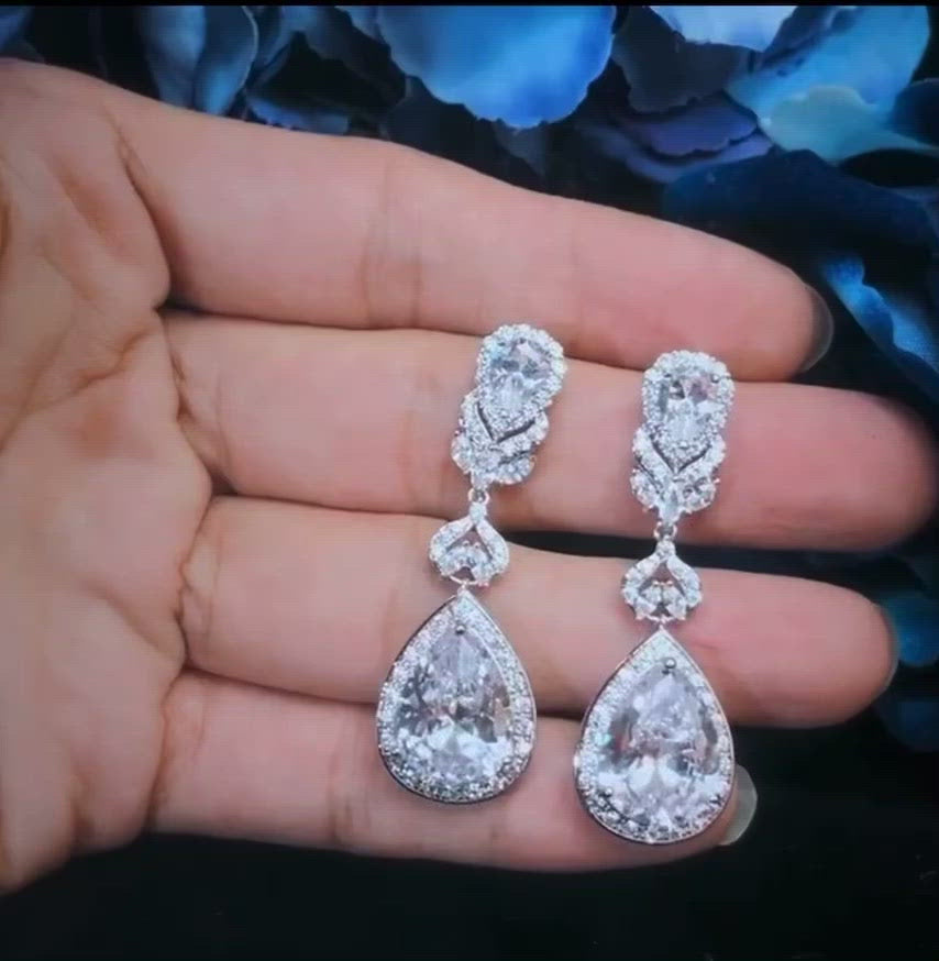 large diamond drop earrings