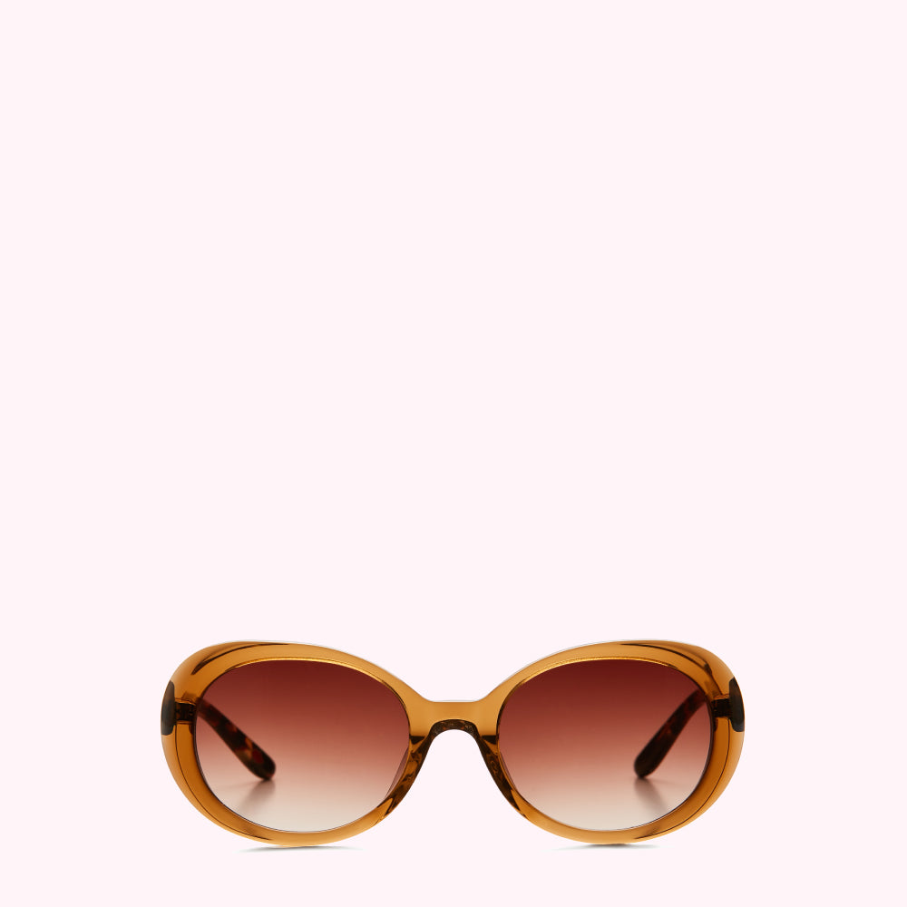 Lulu Guinness | Chocolate Tortoise Shell Round Sunglasses