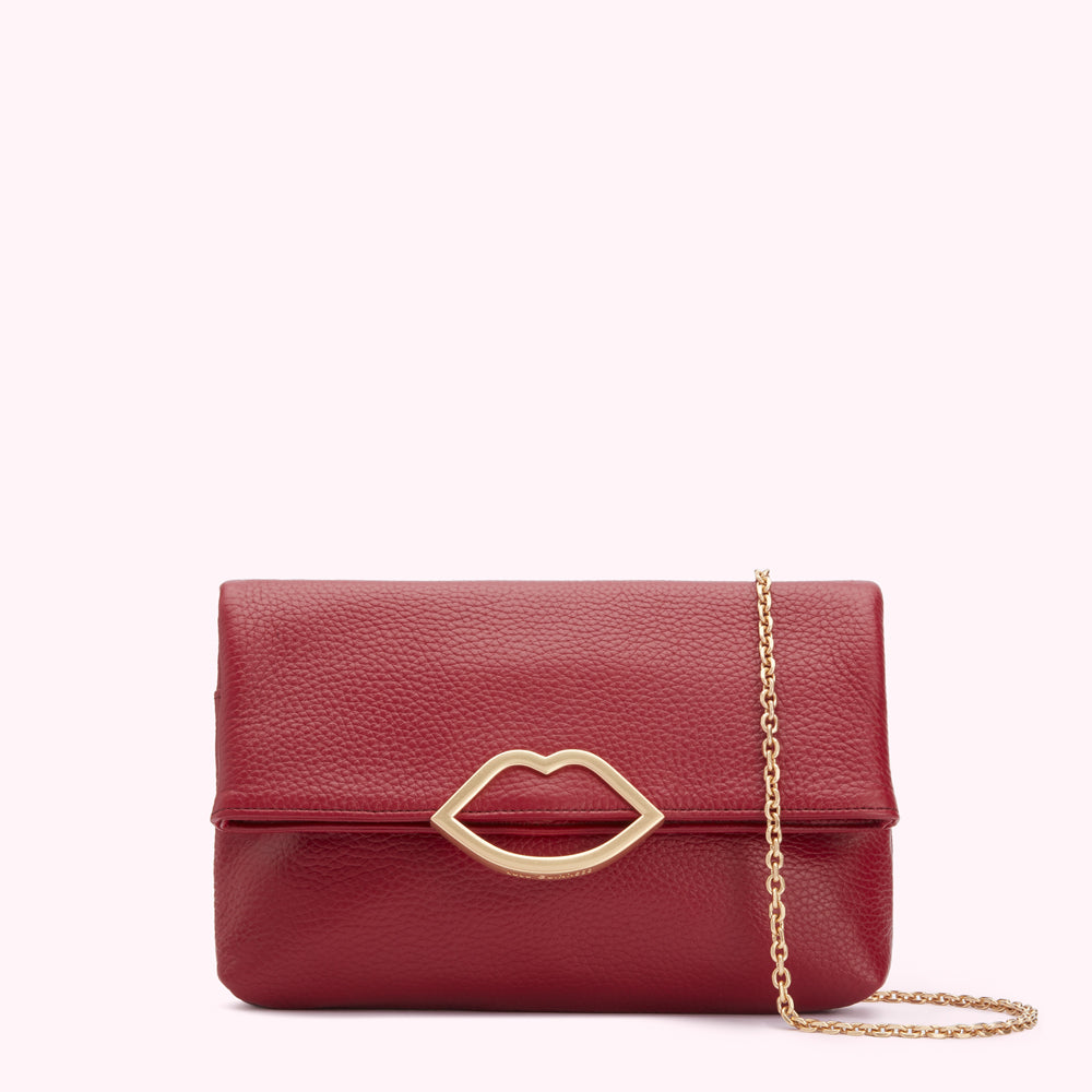 Lulu Guinness | China Red Leather Issy Clutch