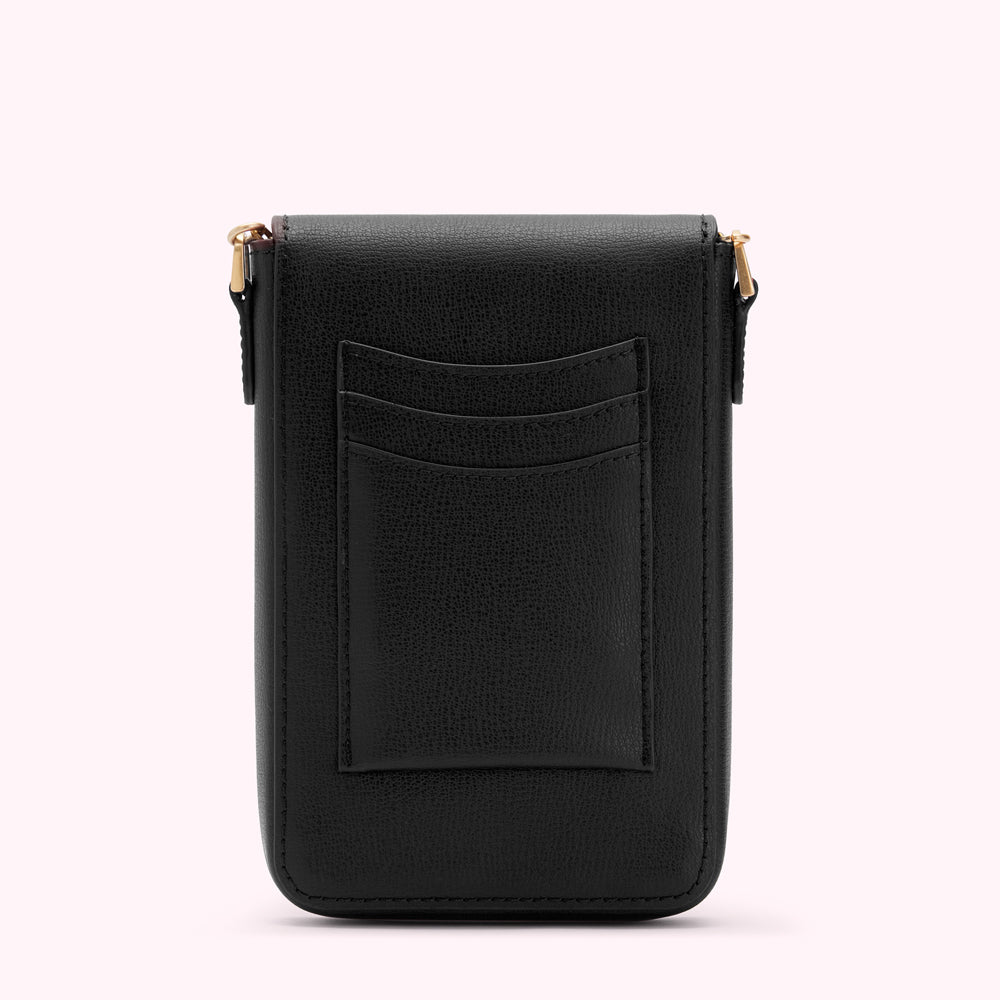 Black Pearl Leather Rita Crossbody Mini Bag | Handbag | Lulu Guinness