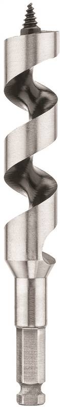 DeWALT DW1673 Auger Drill Bit, 1-1/8 in Dia, 6 in OAL, Hollow Center Flute, 7/16 in Dia Shank, Ball Groove Shank
