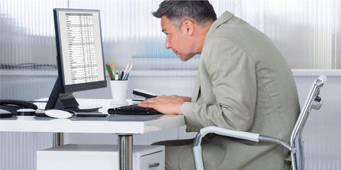 Bad ergonomics refers to uncomfortable and unsuitable sitting that may lead to poor posture and chronic back, neck, and shoulder pain.