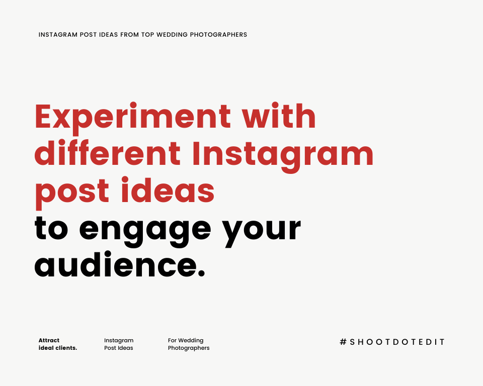 Experiment with different Instagram post ideas to engage your audience.