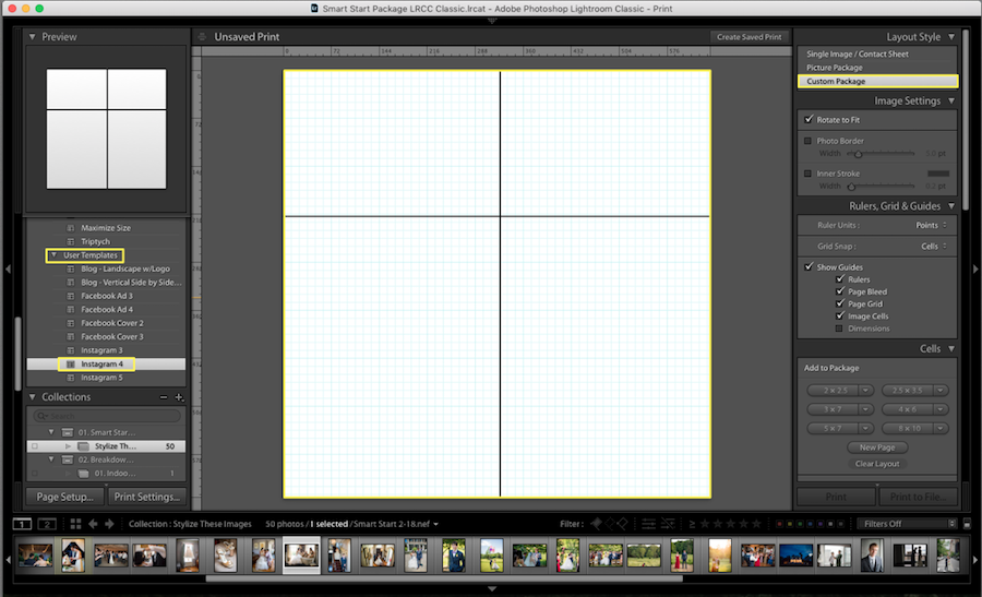 lightroom collage template add photos