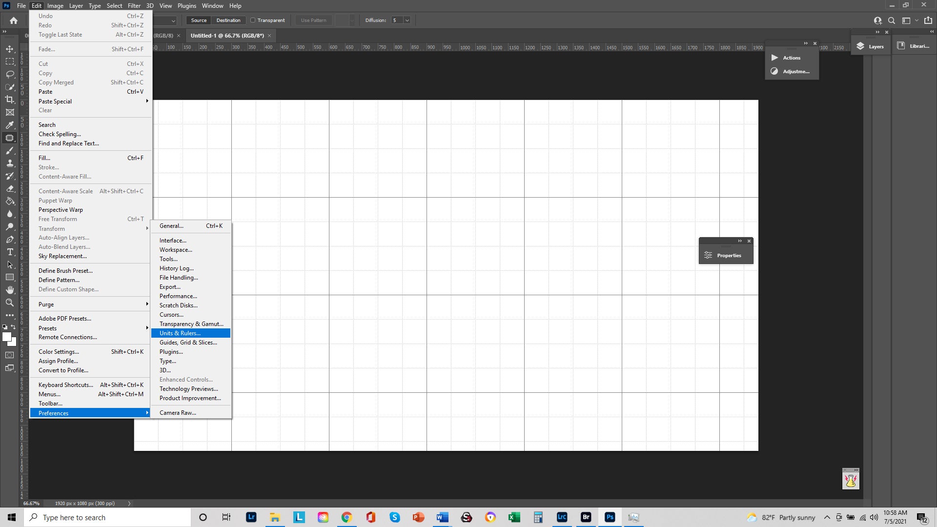 Customizing rulers using units and rulers