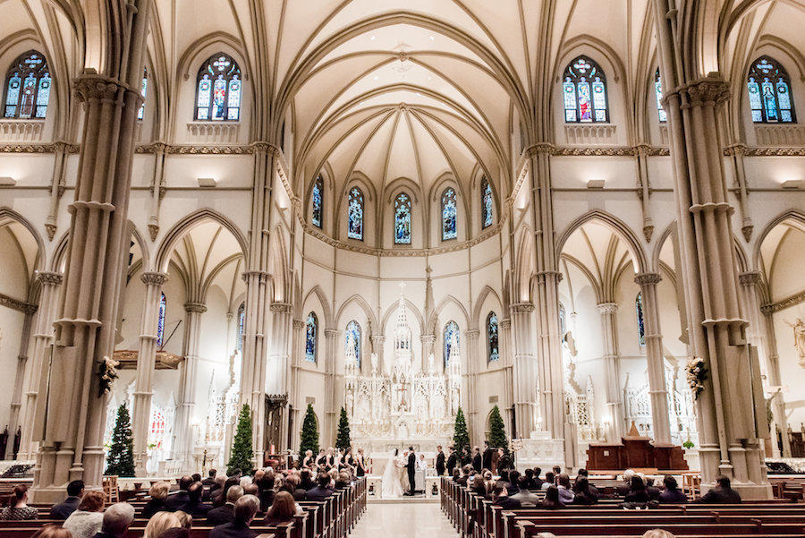 indoor church wedding photography