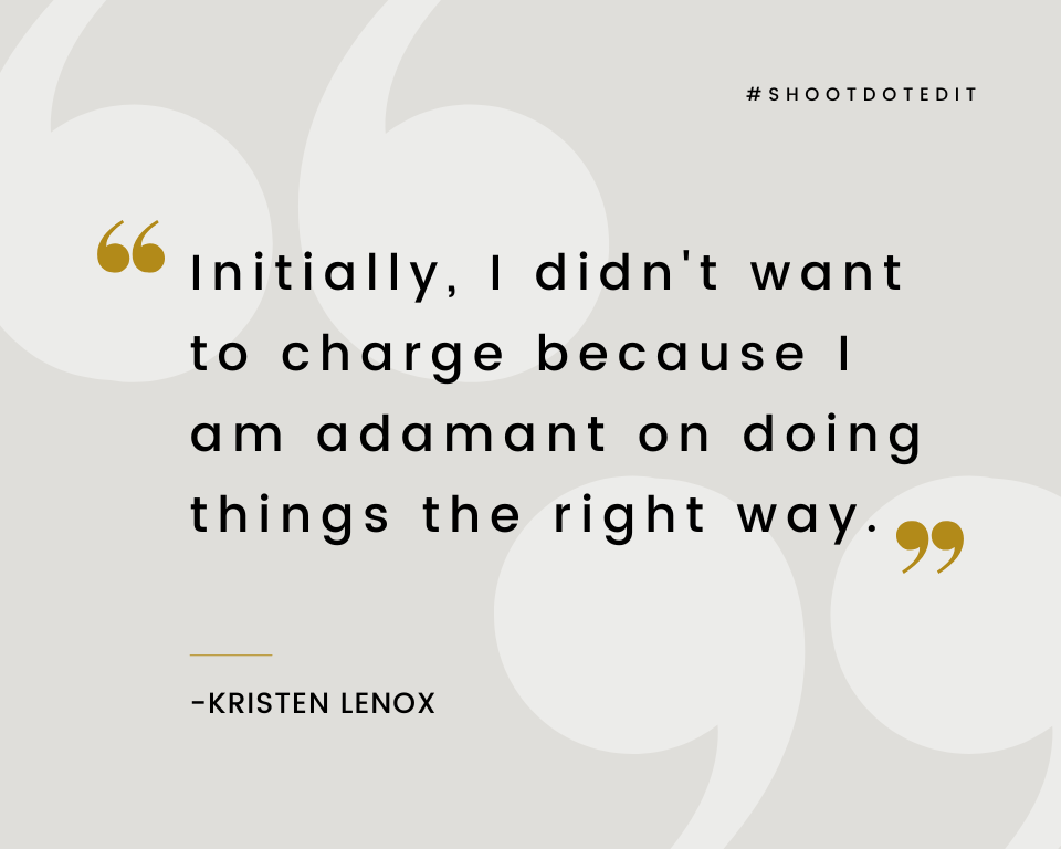 infographic quote by photographer Kristen Lenox