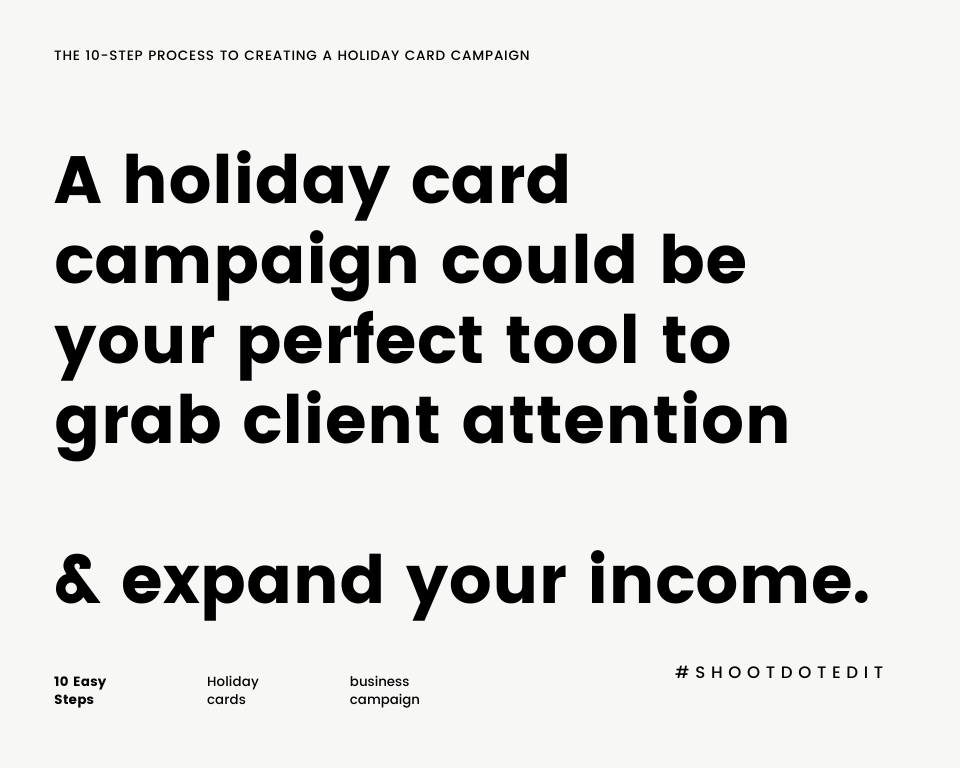 Infographic stating a holiday card campaign could be your perfect tool to grab client attention and expand your income