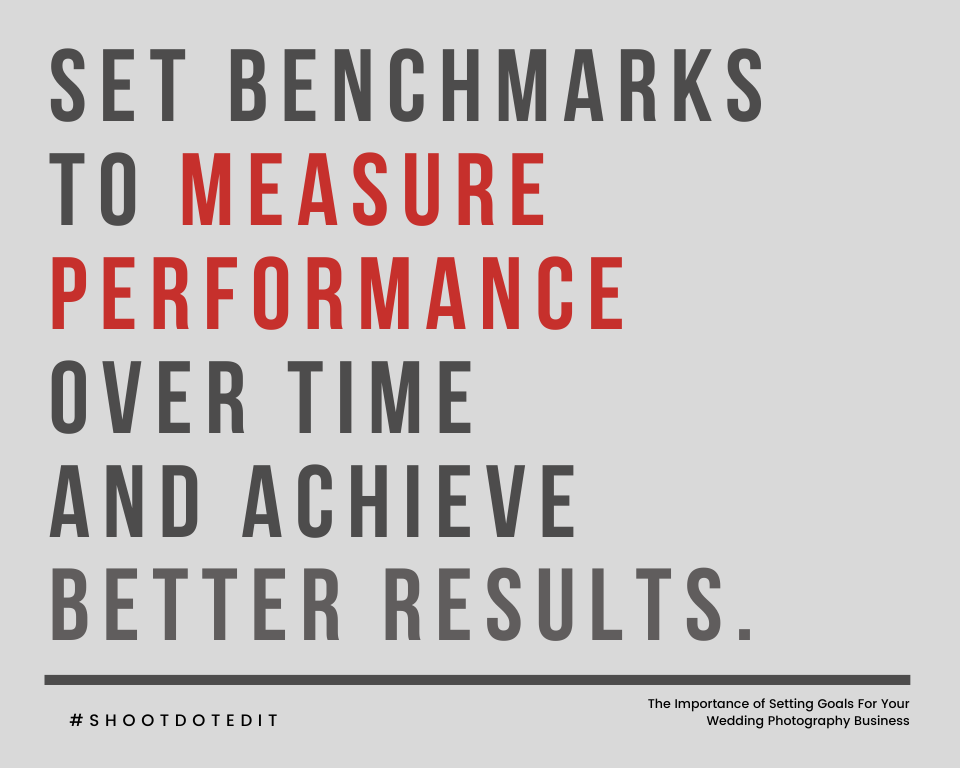 infographic stating set benchmarks to measure performance over time and achieve better results