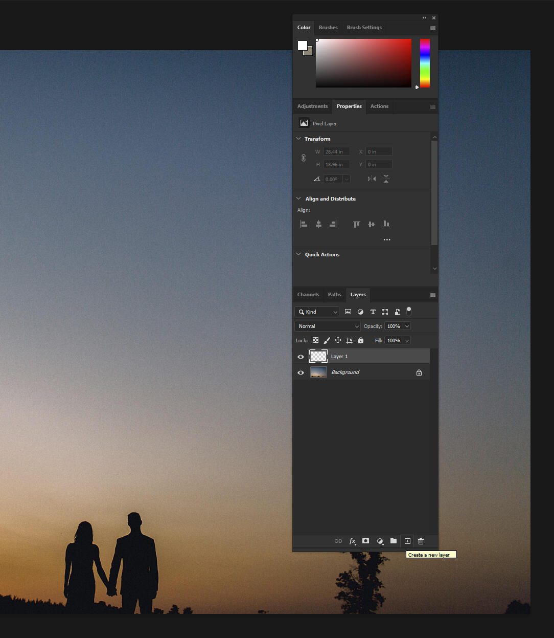 Creating a new layer in Photoshop to burn and dodge in a non-destructive way