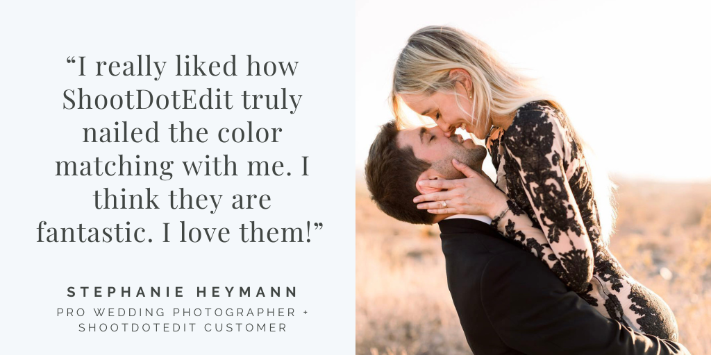 infographic quote from ShootDotEdit customer Stephanie Heymann Photography