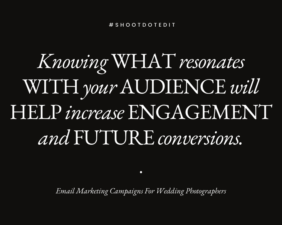 infographic stating knowing what resonates with your audience will help increase engagement and future conversions