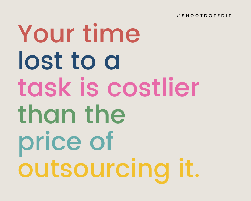 infographic stating your time lost to a task is costlier than the price of outsourcing it