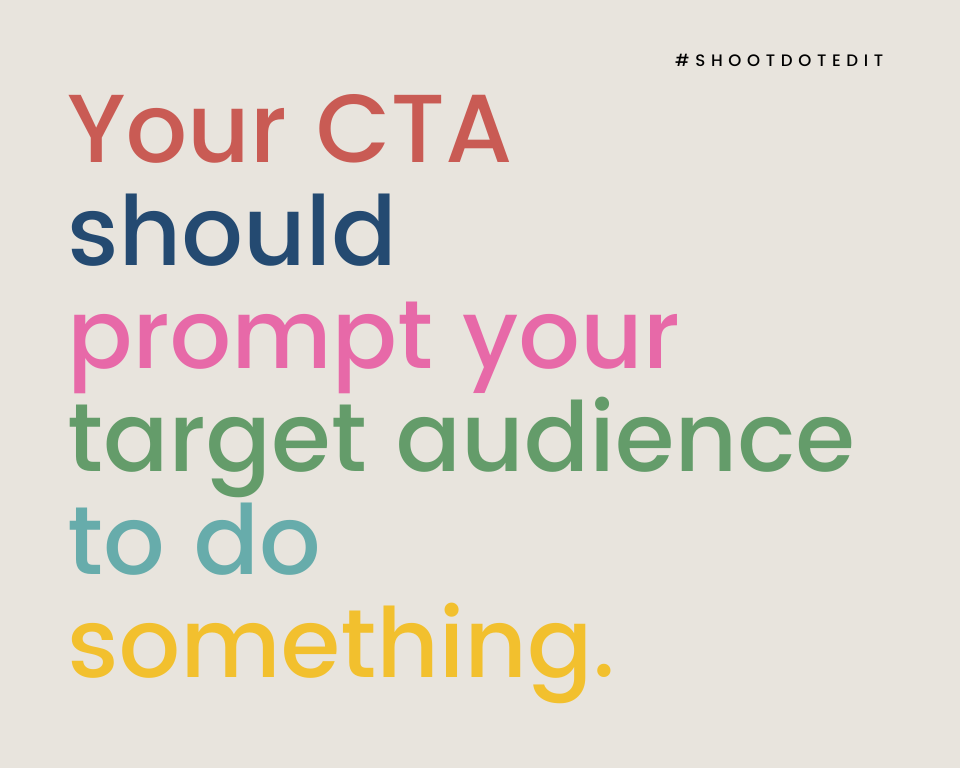 infographic stating your CTA should prompt your target audience to do something