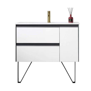 Blossom Berlin 36 Inch Vanity Base in White with Acrylic Sink - The Bath Vanities