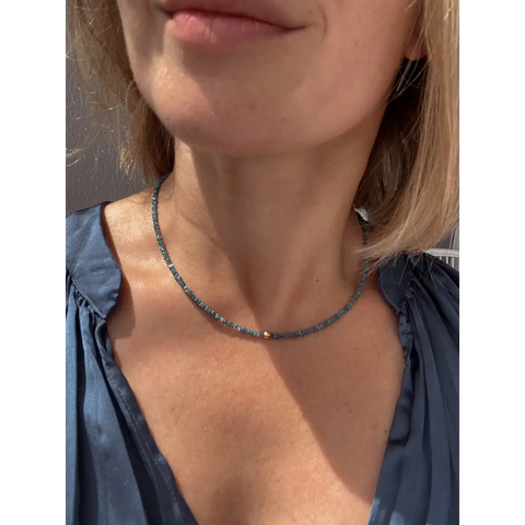 raw blue diamond necklace