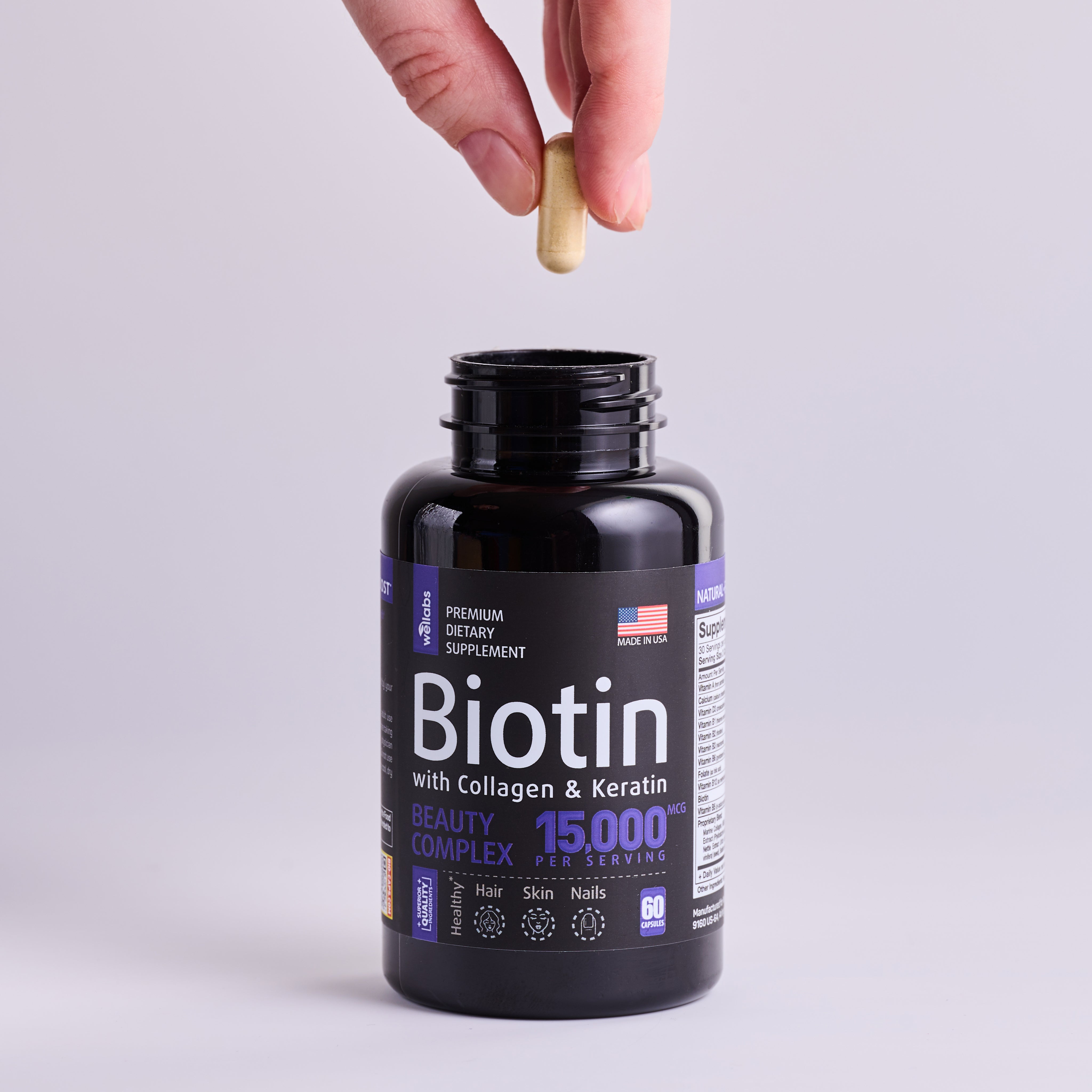 Biotin collagen keratin pills
