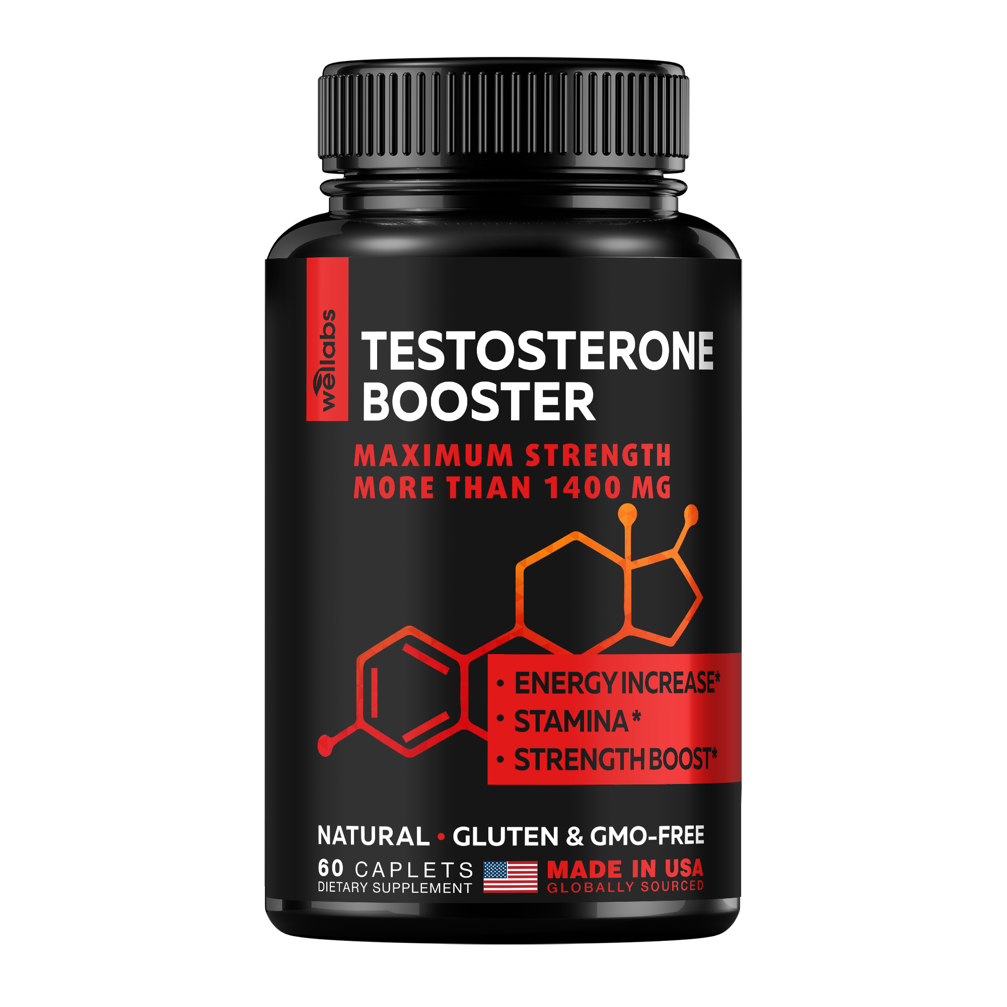 Botella de testosterona