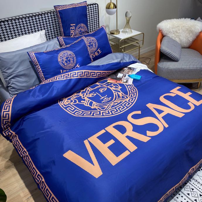 versace comforter blue