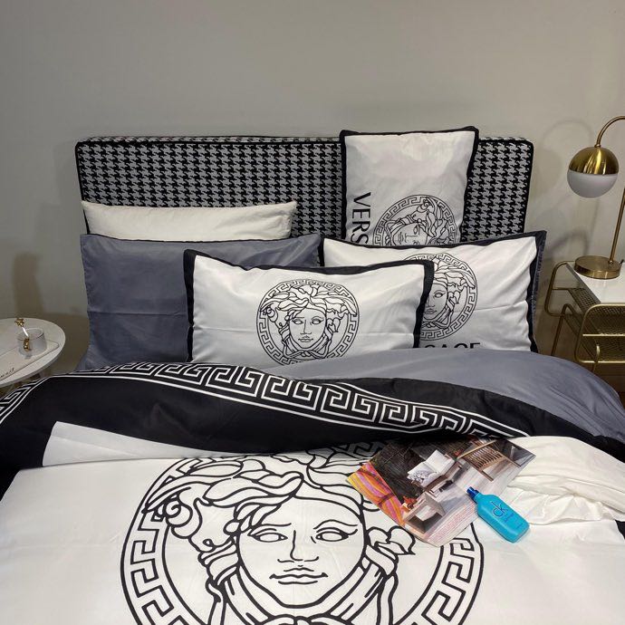 grey versace bedding