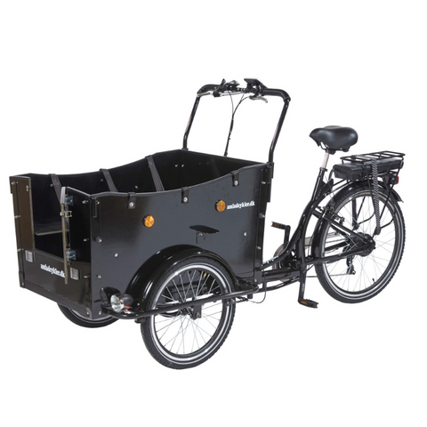 AmcargoBikes Electric Cargo Bike – Kindergarten Open (6 children) | Pedal and Chain