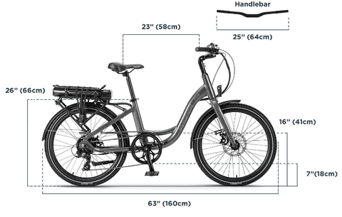 Wisper 705 14" Electric Bike Step Through | Pedal and Chain
