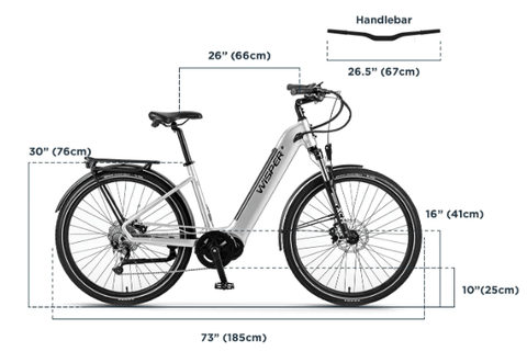 Wisper Wayfarer M7 Mid-Drive Electric Bike Step-Through Iridium Silver | Pedal and Chain