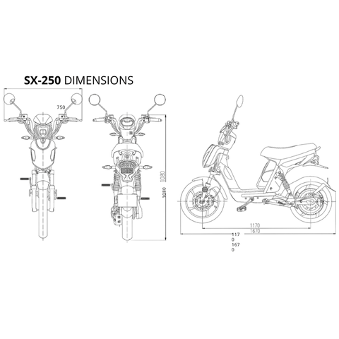 Eskuta Dimensions | Pedal and Chain