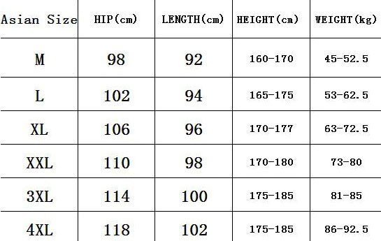 size guide yoshi cargo pants