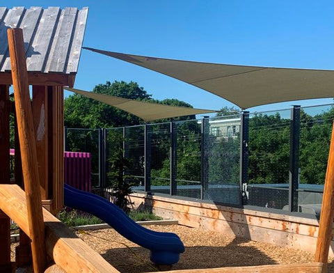 BC Cancer Society research project playground with shade structure, for preventing skin cancer 