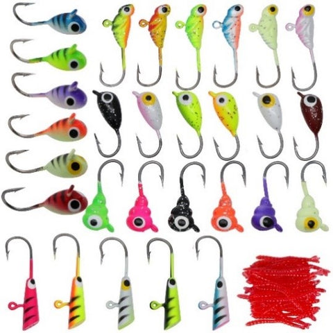 Ice Jigs Kit and Soft Lure Worm