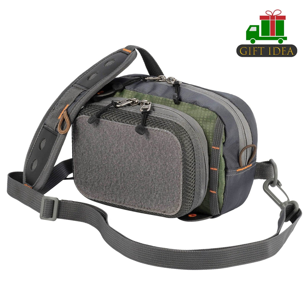 Fly Fishing Chest Pack, Fly Fishing Waist Pack - Lightweight Army
