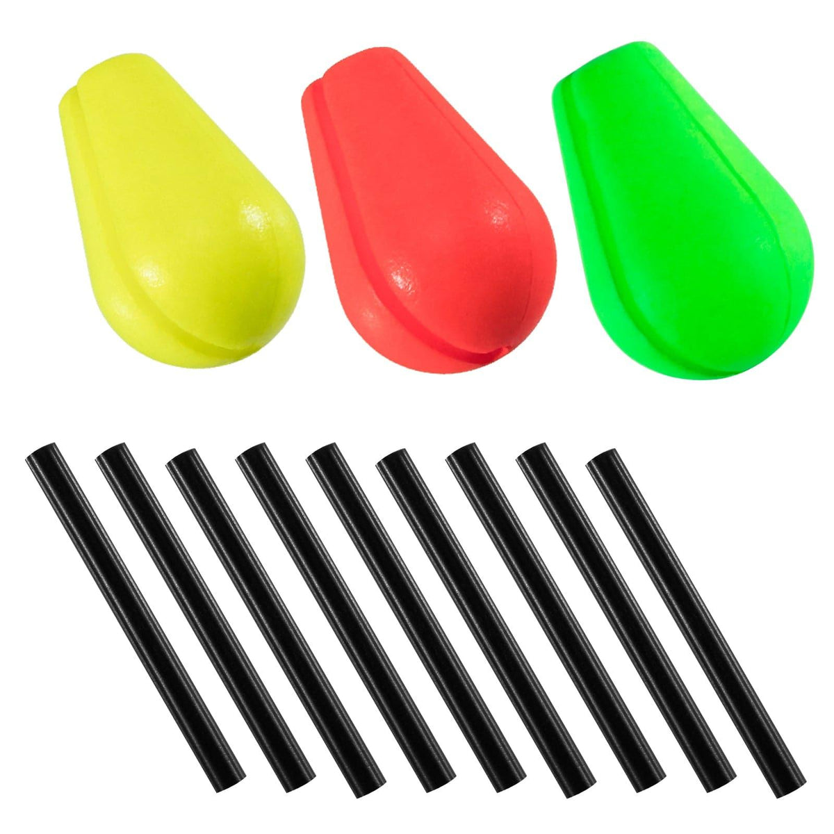 15pcs Float Foam Tear Drop Strike Indicator Fly Fishing Strike Fly Fishing  Bobber (Fluorescent Yellow x 5 + Red x 5 + Green x 5)