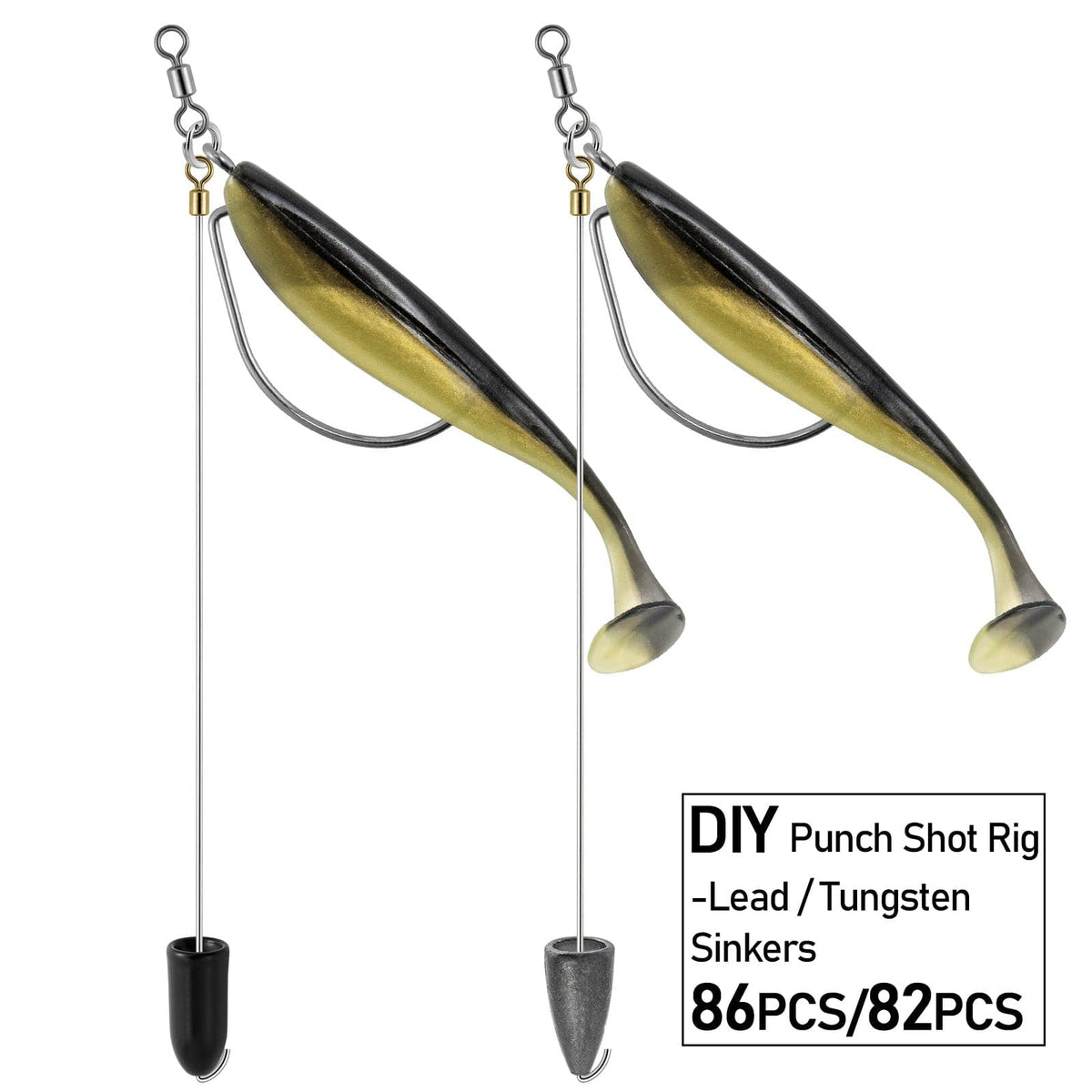 Harmony Fishing - Punch Shot Rig Kit (4/0 EWG Hooks) [Interchangeable Hook  Leadered Punchshot Rig] – Tokyo Style Punch Shot Rig/Jig for Bass Fishing