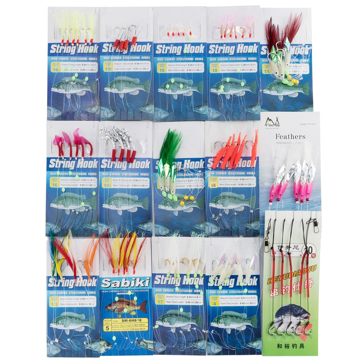 Dr.Fish 5 packs Mackerel Feathers Sea Fishing Rigs Cod Bass Lures – Dr.Fish  Tackles