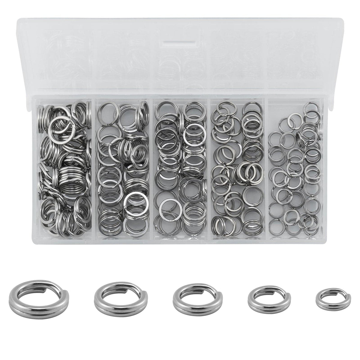Double Split Rings Heavy Duty Stainless Steel Fishing Split Ring Lure  Connectors Fishing Tackle 2#-9# 100pcs 8#-8.0mm-100pcs