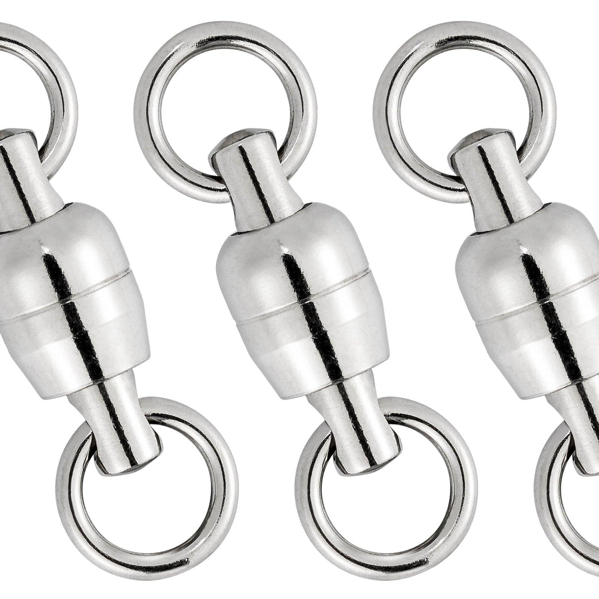 2# 25kg)30pcs Fishing Stainless Steel Swivels with Snaps Ball Bearing  Swivels