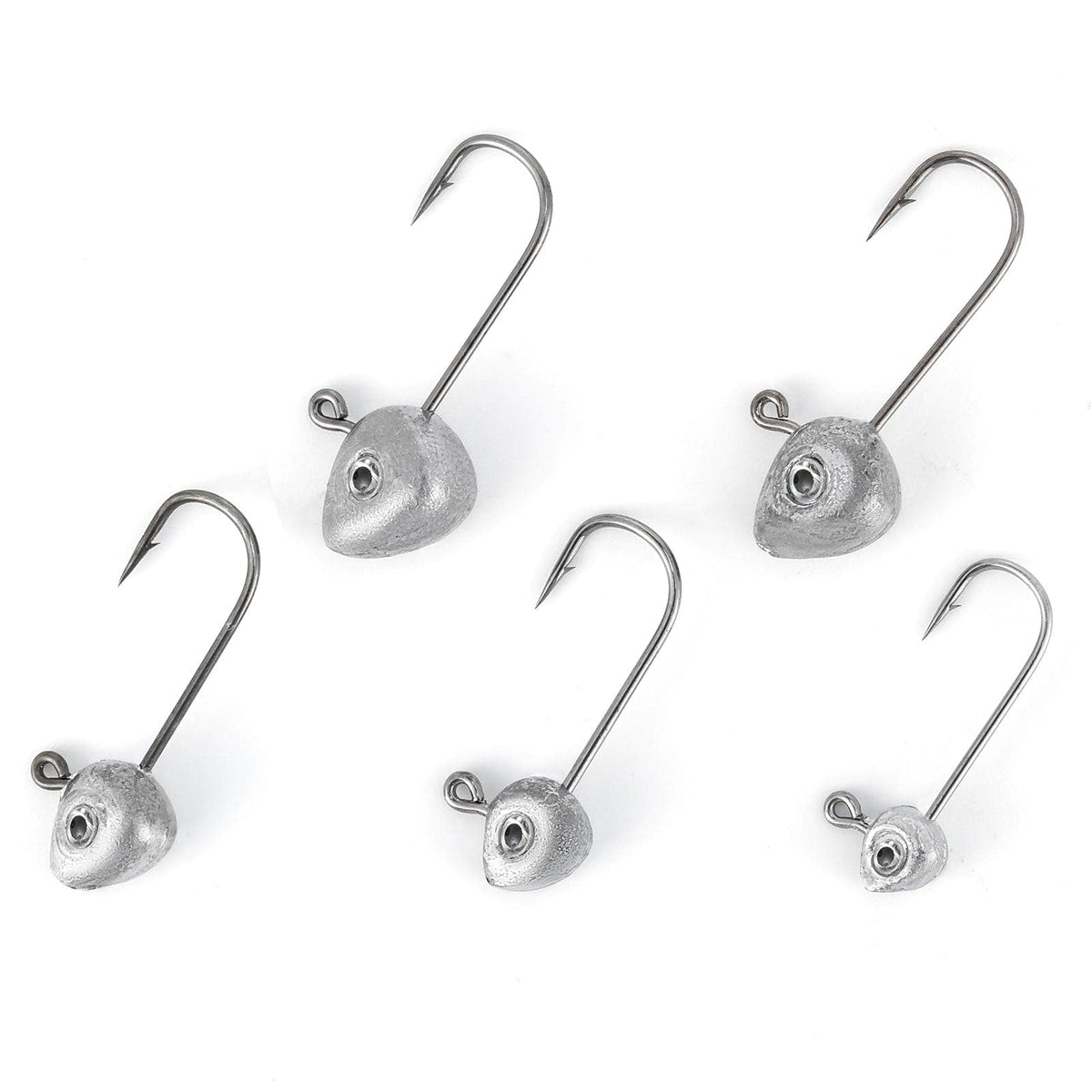 1/8 Oz Round Jig Heads Unpainted 30 Pack 2/0 Eagle Claw Hook – Contino