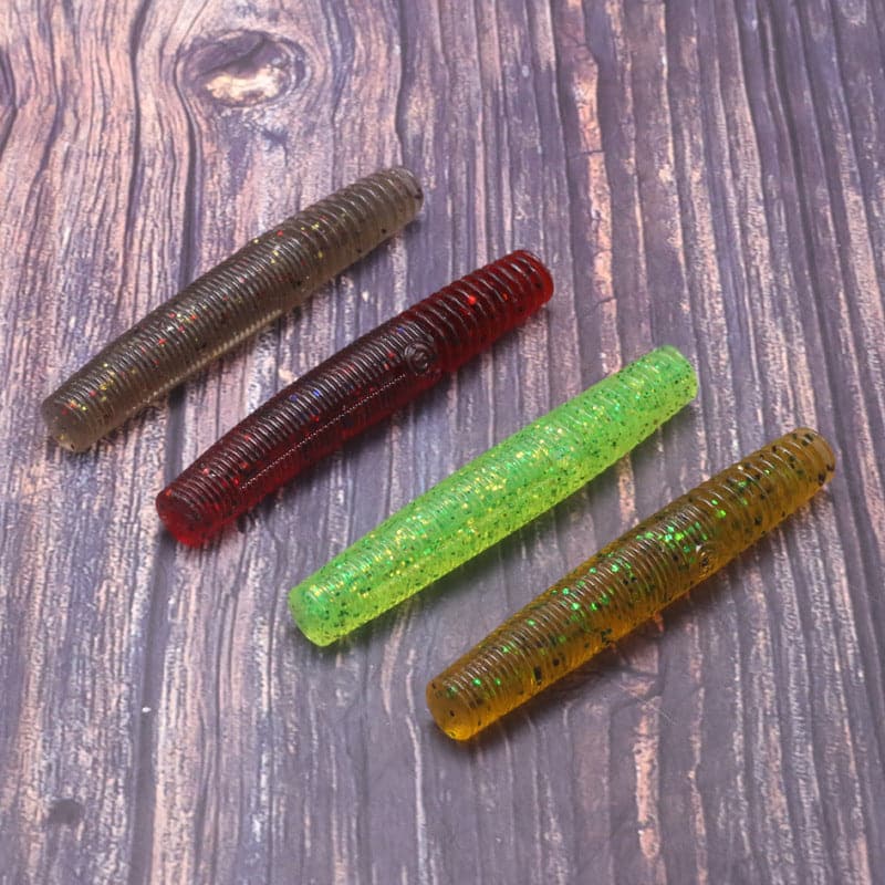 Soft Plastic Lure - Wacky Worm Bait 4.5'' Floating for Freshwater