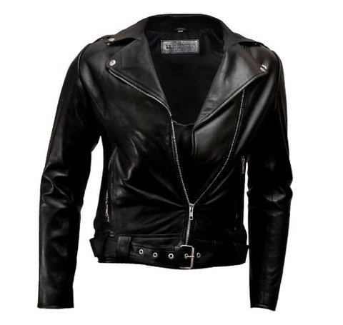 mens black leather jacket