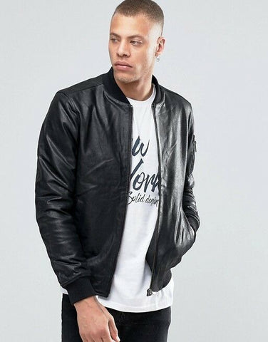 leather bomber jacket