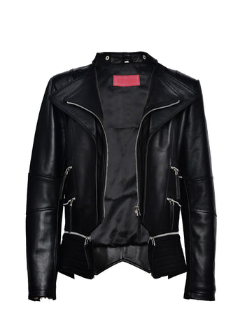 leather biker jacket women
