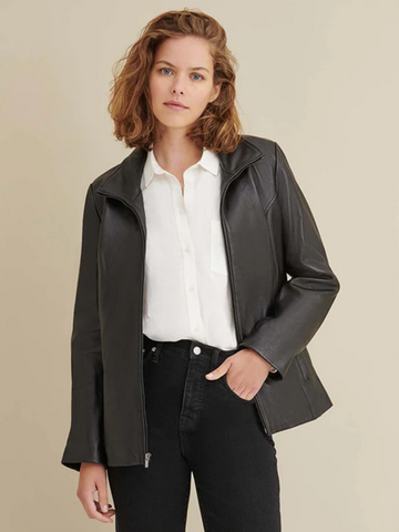 long leather coat for women