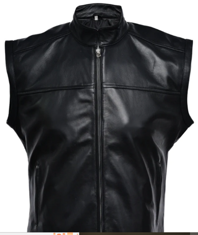 Black Men’s Leather Vest