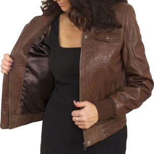 tan leather jacket womens Australia