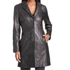 Leather Long Coat For Women