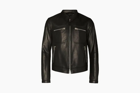 Leather motorcycle jacket